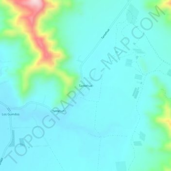 Tantehue topographic map, elevation, terrain