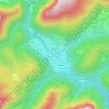 Weißbach an der Alpenstraße topographic map, elevation, terrain