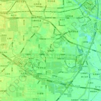Liyuan topographic map, elevation, terrain