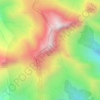 Pico do Calçado topographic map, elevation, terrain