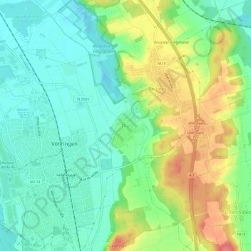 Thal topographic map, elevation, terrain