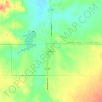 Whiteclay topographic map, elevation, terrain
