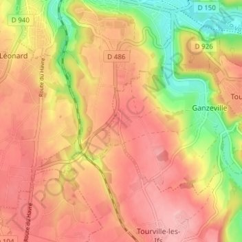 La Roquette topographic map, elevation, terrain