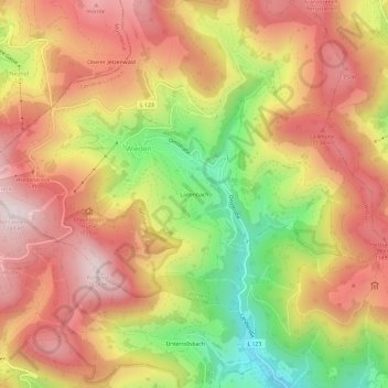 Laitenbach topographic map, elevation, terrain