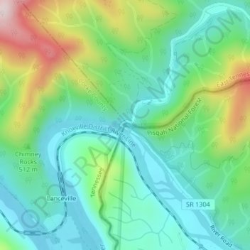 Paint Rock topographic map, elevation, terrain