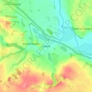 Cound topographic map, elevation, terrain