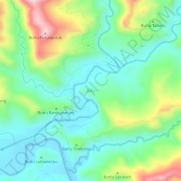 Allu topographic map, elevation, terrain