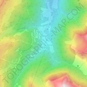 Fond de France topographic map, elevation, terrain