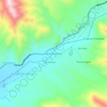 Tambo Colorado topographic map, elevation, terrain