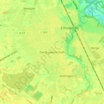 Dorfbauernschaft topographic map, elevation, terrain
