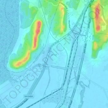 Jasai topographic map, elevation, terrain