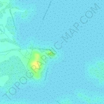 Kubu island topographic map, elevation, terrain