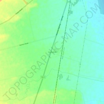 Studholme topographic map, elevation, terrain