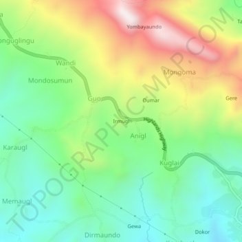 Irmugl topographic map, elevation, terrain