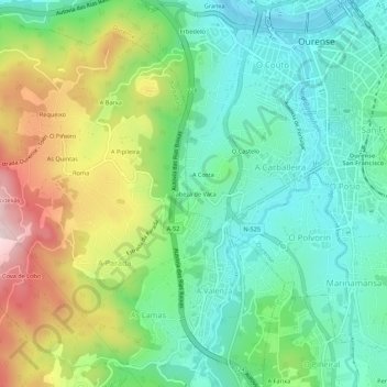 Cabeza de Vaca topographic map, elevation, terrain