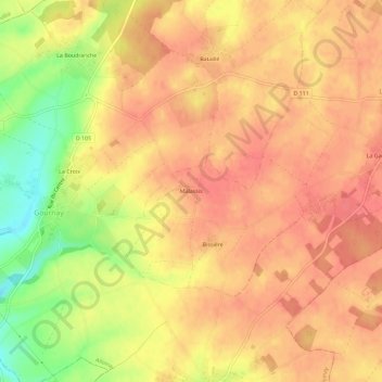Malassis topographic map, elevation, terrain