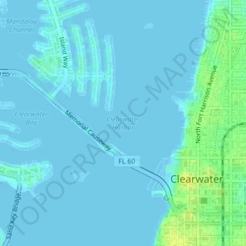 Clearwater Harbor topographic map, elevation, terrain
