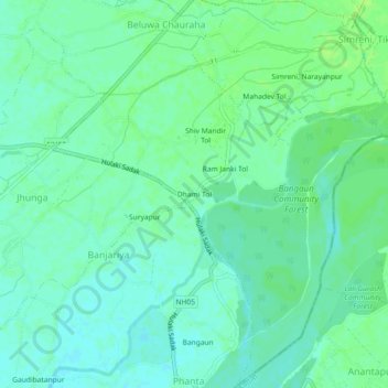 Dhami Tol topographic map, elevation, terrain