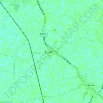 Quadring topographic map, elevation, terrain