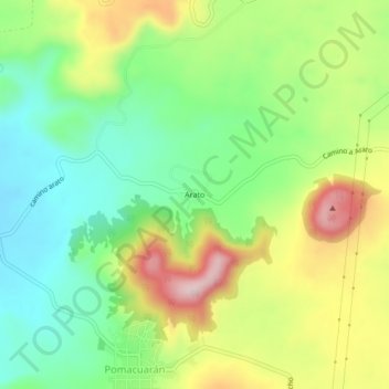 Arato topographic map, elevation, terrain