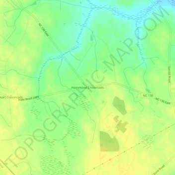 Hammond Crossroads topographic map, elevation, terrain