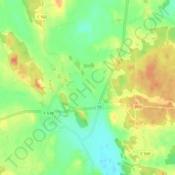 Tyresta topographic map, elevation, terrain