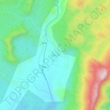 Villa Víl topographic map, elevation, terrain