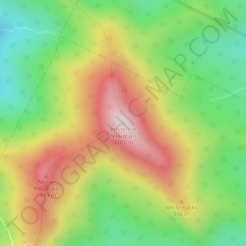 Whiteface Mountain topographic map, elevation, terrain