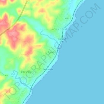 Anerley topographic map, elevation, terrain