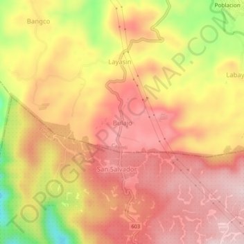 Bulajo topographic map, elevation, terrain