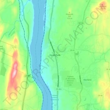 Hyde Park topographic map, elevation, terrain