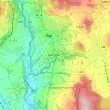 Dorchheim topographic map, elevation, terrain