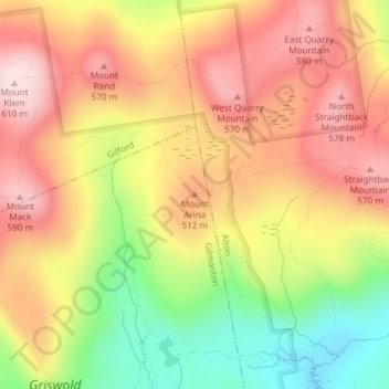 Mount Anna topographic map, elevation, terrain
