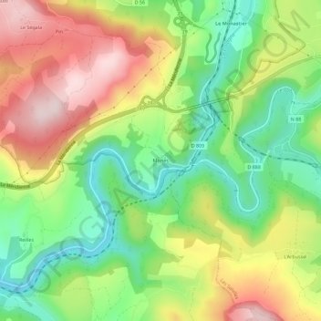 Mories topographic map, elevation, terrain