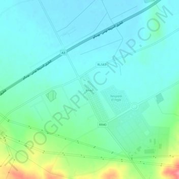 El Fejja topographic map, elevation, terrain