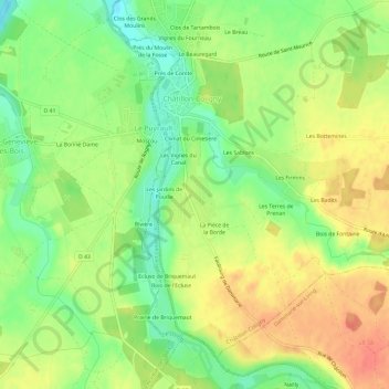 La Croix Lotteau topographic map, elevation, terrain