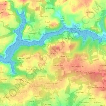 Kersaux topographic map, elevation, terrain