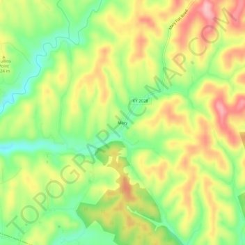 Mary topographic map, elevation, terrain