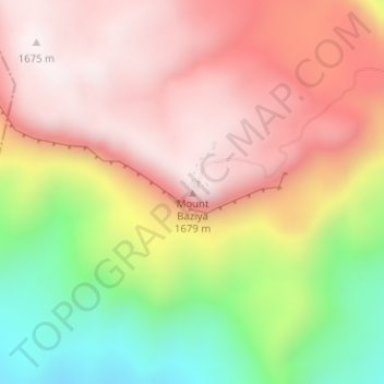 Mount Baziya topographic map, elevation, terrain