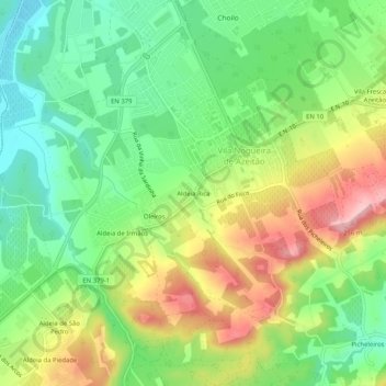 Aldeia Rica topographic map, elevation, terrain