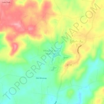 Village at Indian Rock Lake topographic map, elevation, terrain