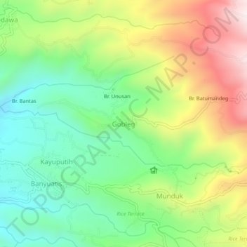 Gobleg topographic map, elevation, terrain