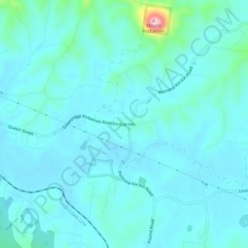 Pinbarren topographic map, elevation, terrain