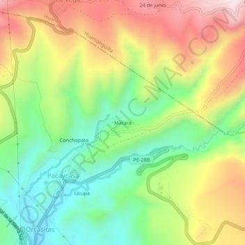 Matara topographic map, elevation, terrain