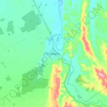Cimitarra topographic map, elevation, terrain