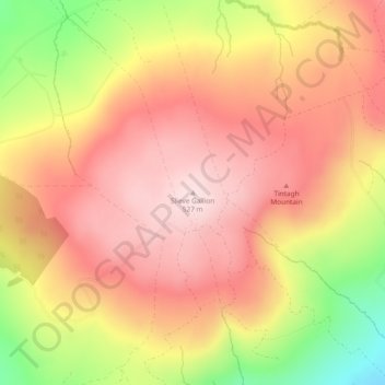 Slieve Gallion topographic map, elevation, terrain