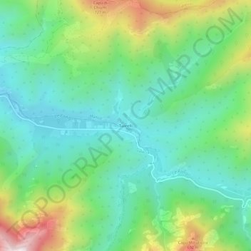Tuarelli topographic map, elevation, terrain