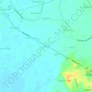 Ligue topographic map, elevation, terrain