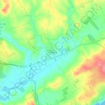 Almádena topographic map, elevation, terrain