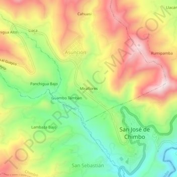 Miraflores topographic map, elevation, terrain